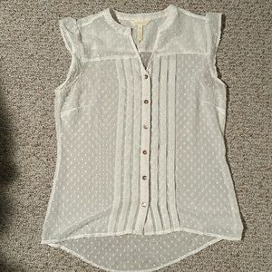 Matilda Jane Mom Swiss Dot White Blouse Size Small